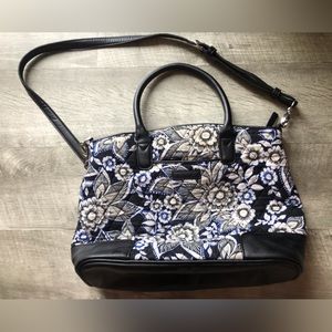 Vera Bradley Snow Lotus Carson West Purse